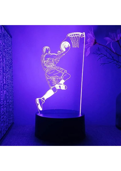Basketbol Atlet Şekil 3D Yatak Odası Gece Işıkları Için LED Lamba Çocuk Odası Dekor Erkek Arkadaşı Için Doğum Günü Hediyesi 3D Illusion Gece Lambası (Yurt Dışından)