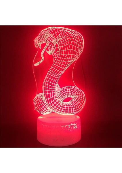 3D Yılan Gece Lambası Masa Danışma Optik Illusion Lambaları 7 Renk Değiştirme Işıkları LED Masa Lambası Noel Ev Aşk Doğum Günü Çocuk Çocuk Dekor Oyuncak Hediye (Yurt Dışından)
