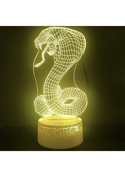 3D Yılan Gece Lambası Masa Danışma Optik Illusion Lambaları 7 Renk Değiştirme Işıkları LED Masa Lambası Noel Ev Aşk Doğum Günü Çocuk Çocuk Dekor Oyuncak Hediye (Yurt Dışından)