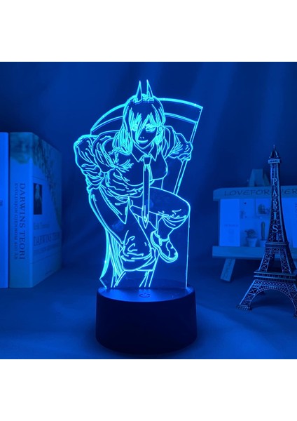 Anime 3D Lamba Testere Adam Yatak Odası Dekoru Için Gece Lambası Çocuklar Için Doğum Günü Hediyesi Manga Gadget Testere Adam LED Gece Lambası Başucu (Yurt Dışından)
