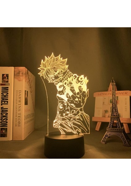 LED Işık Anime Fairy Tail Manga Natsu Dragneel Şekil 3D Gece Lambası Yatak Odası Dekor Için Optik Illusion Lamba Odası Masa Lambası Çocuklar Hediye 7/16 Renk Uzaktan Dokunmatik Ana (Yurt Dışından) fırsatları