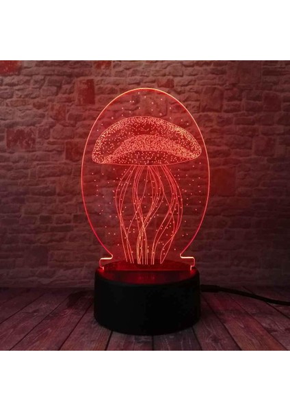 3D Optik Illüzyon Lambası LED Gece Lambası Deniz Denizanası Başucu Lambası Çocuklar Uyku Için Lamba 16 Renk Değiştirme Mood Lambası, Doğum Günü Yeni Yıl Tatil Dekor Hediyesi Için G (Yurt Dışından) fırsatları