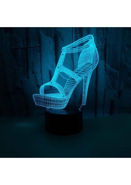 3D Optik Illüzyon Lambası LED Gece Lambası Yüksek Topuk Başucu Lambası Çocuklar Uyku Için Lamba 16 Renk Değiştirme Mood Lambası, Doğum Günü Için Gece Lambası Yeni Yıl Tatil Dekoru (Yurt Dışından) fırsatları
