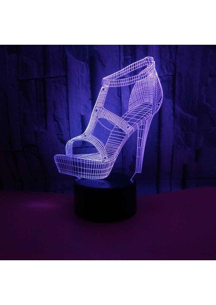 3D Optik Illüzyon Lambası LED Gece Lambası Yüksek Topuk Başucu Lambası Çocuklar Uyku Için Lamba 16 Renk Değiştirme Mood Lambası, Doğum Günü Için Gece Lambası Yeni Yıl Tatil Dekoru (Yurt Dışından) indirimleri