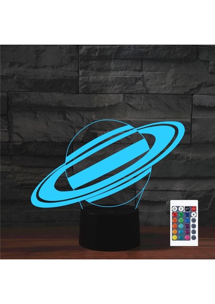 3D Saturn Uzaktan Kumanda 16 Renkli Gece Işıkları Illusion Akrilik LED Masa Başucu Lambası (Yurt Dışından)