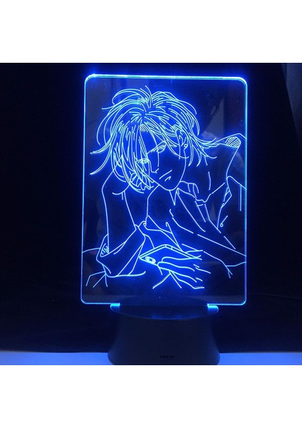 Lmlyoo Anime Muz Balık 3D Hayranları Için Gece Lambası 16 Renkler Dekor Illusion Uzaktan Kumandalı LED Lamba, Manga Kül Lynx Şekil Noel Hediyesi Oyuncaklar Çocuklar/erkekler (Yurt Dışından)
