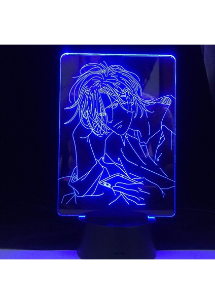 Lmlyoo Anime Muz Balık 3D Hayranları Için Gece Lambası 16 Renkler Dekor Illusion Uzaktan Kumandalı LED Lamba, Manga Kül Lynx Şekil Noel Hediyesi Oyuncaklar Çocuklar/erkekler (Yurt Dışından) modelleri