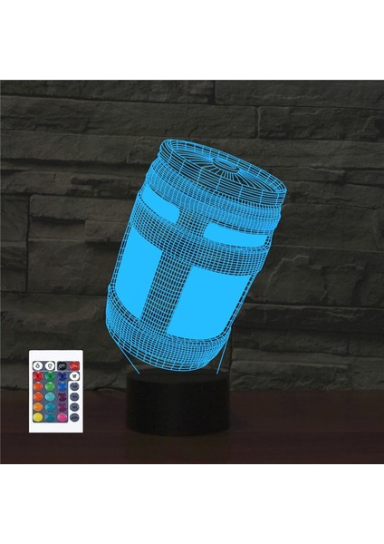 3D Şarap Fıçısı Uzaktan Kumanda 16 Renk Gece Işıkları Illusion Akrilik LED Masa Abajur Çocuk Yatak Odası Masa Dekor Çocuklar Için Doğum Günü Hediyeleri Oyuncak (Yurt Dışından)
