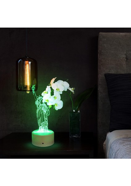 Özgürlük Heykeli 3D Gece Lambası LED Illusion Lamba Masa Başucu Lambası Çocuklar Için Doğum Günü Hediyeleri Erkek Kız (Yurt Dışından) fiyatları