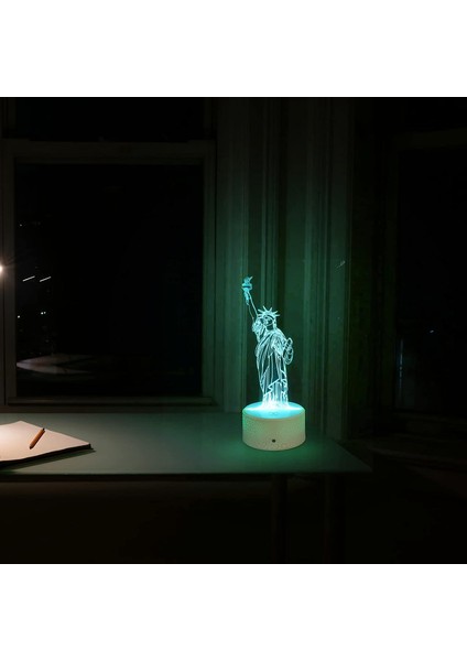 Özgürlük Heykeli 3D Gece Lambası LED Illusion Lamba Masa Başucu Lambası Çocuklar Için Doğum Günü Hediyeleri Erkek Kız (Yurt Dışından) fırsatları