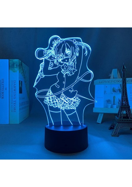 Boys Için 3D Gece Lambası LED Lamba Anime Aşk Chunibyo Rikka Takanashi Oda Dekor Manga Pxjd (Yurt Dışından)