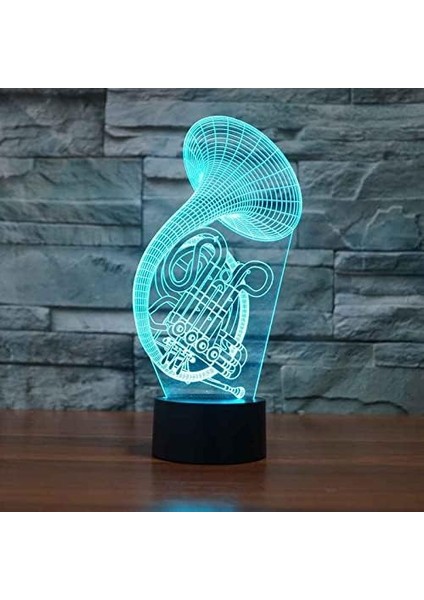 Lamba 3D LED Müzik Aleti Desen Gece Lambası, Komodin 16 Renk Değiştirme Atmosfer Lambası, Çocuklar Için USB Kablosu ile Yatak Odası Dekorasyonu Noel Doğum Günü Hediyesi (Yurt Dışından)