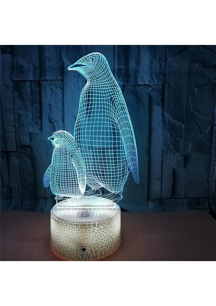 Uruzuo Hayvan Penguen Oyuncakları 3D Illüzyon Gece Işığı Akıllı Dokunmatik Lamba, Yaratıcı Rgb Led, Erkekler ve Kızlar Için Noel Doğum Günü Süslemeleri Hediyeleri, Penguen Parti De (Yurt Dışından)