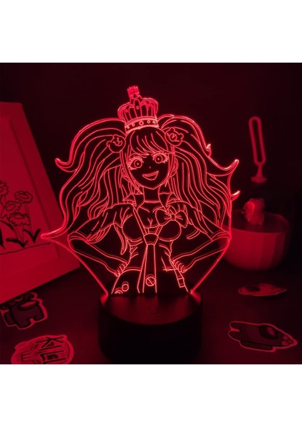 Çocuklar Için 3D Gece Işıkları Junko Enoshima Şekil Anime LED Illusion Lamba Kız Yatak Odası Dekor Uzaktan Kumanda ile 16 Renk Değişiklikleri Masa Lambası Çocuk Güzel Doğum Günü He (Yurt Dışından) fırsatları