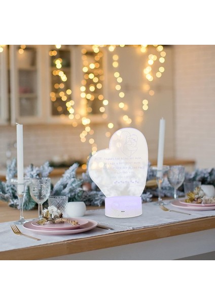 Anne Hediyeleri Anne Hediyeleri Anne Hediyeleri Anneler Günü 3D Gece Işıkları Kalp Şeklinde LED 3D Illüzyon Lambası Anneler Günü Kızından Veya Oğuldan Anneye Hediyeler Dıy Noel Ann (Yurt Dışından)