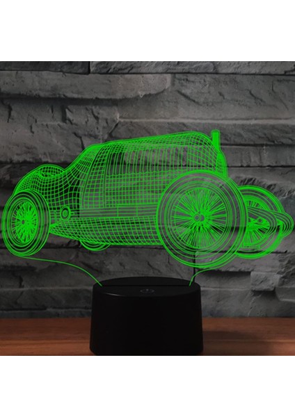 3D Araba Gece Lambası Dekor Masa Danışma Optik Illusion Lambalar 7 Renk Değiştirme Işıkları LED Masa Lambası Noel Ev Aşk Doğum Günü Çocuk Çocuk Dekor Oyuncak Hediye (Yurt Dışından)
