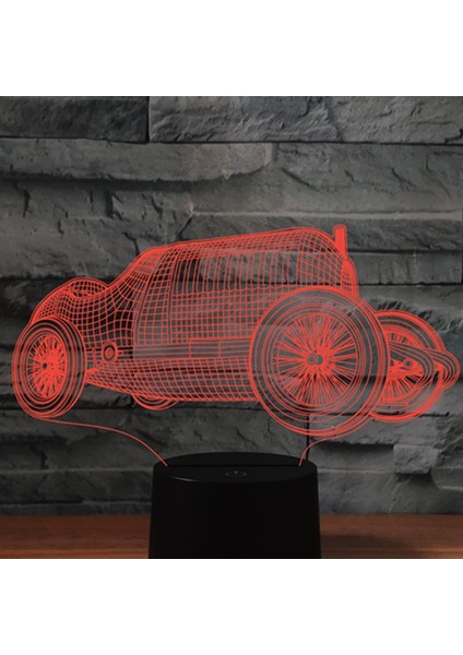 3D Araba Gece Lambası Dekor Masa Danışma Optik Illusion Lambalar 7 Renk Değiştirme Işıkları LED Masa Lambası Noel Ev Aşk Doğum Günü Çocuk Çocuk Dekor Oyuncak Hediye (Yurt Dışından)