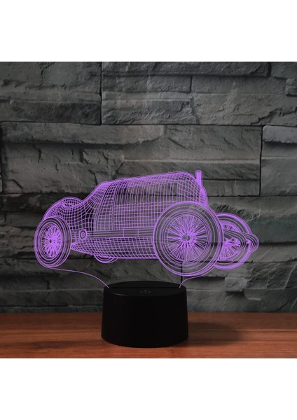 3D Araba Gece Lambası Dekor Masa Danışma Optik Illusion Lambalar 7 Renk Değiştirme Işıkları LED Masa Lambası Noel Ev Aşk Doğum Günü Çocuk Çocuk Dekor Oyuncak Hediye (Yurt Dışından)