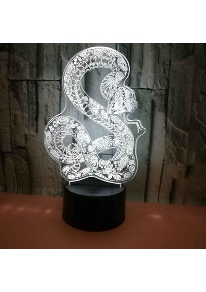 LED Gece Işığı Yılan Şekli 3D Lamba Optik Illusiontouch Anahtarı Başucu Lambası 16 Renk Değiştirme LED Lambalar En Iyi Kız Erkek Oyuncakları Yeni Yıl Doğum Günü Için Hediyeler (Yurt Dışından) indirimleri