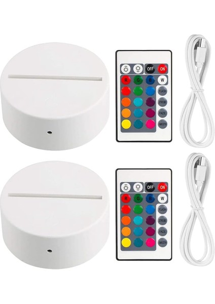 3D Gece LED Işık Lamba Tabanı + Uzaktan Kumanda + USB Kablosu, Akrilik Beyaz Için 16 Renk Işık Gösterisi Ekran Standı (Yurt Dışından)