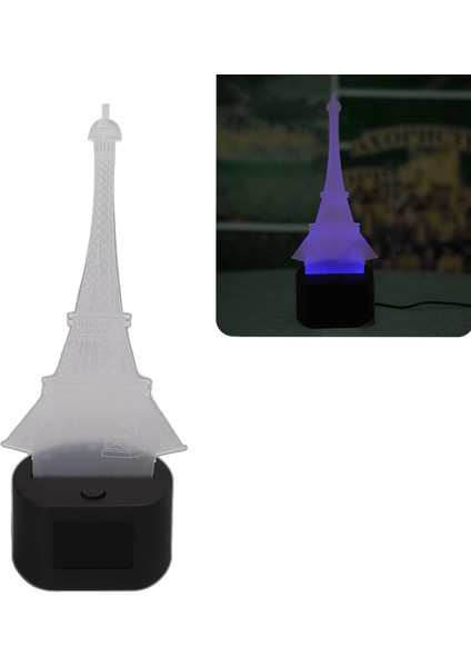 Akrilik Başucu Lambası Çift Güç Renkli Eyfel Kulesi Ofis Odası Için Tabanlı 3D Lamba (Yurt Dışından) fiyatları