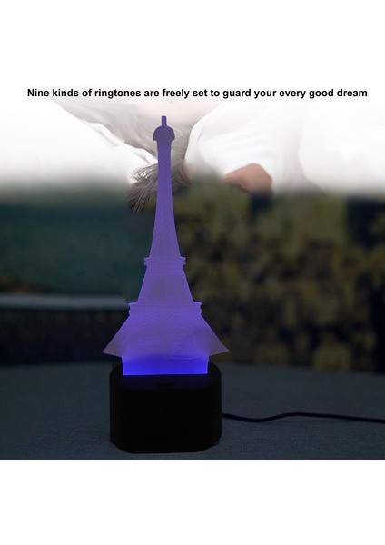 Akrilik Başucu Lambası Çift Güç Renkli Eyfel Kulesi Ofis Odası Için Tabanlı 3D Lamba (Yurt Dışından) modelleri