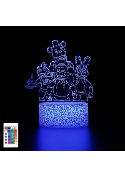 Xierdio Yatak Odası Gece Lambası 3D Çocuk Odası Dekorasyonu Başucu Masa Lambası Beyaz Crackle Dokunmatik 7 Renk Değişimi Uzaktan Kumanda Ayarı ile Yanılsama Işığı LED Teddy Bear Ya (Yurt Dışından)