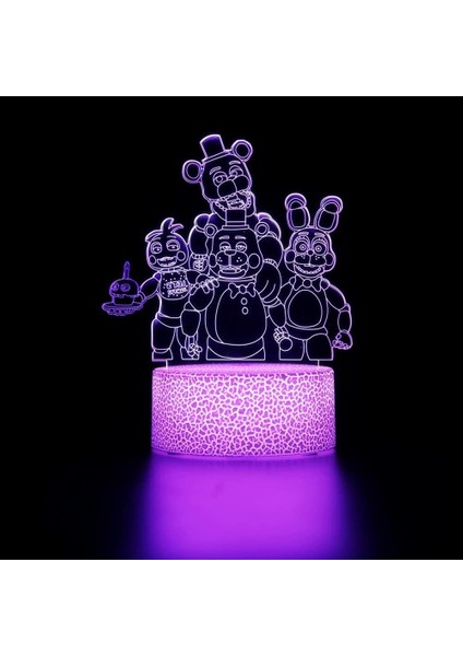 Xierdio Yatak Odası Gece Lambası 3D Çocuk Odası Dekorasyonu Başucu Masa Lambası Beyaz Crackle Dokunmatik 7 Renk Değişimi Uzaktan Kumanda Ayarı ile Yanılsama Işığı LED Teddy Bear Ya (Yurt Dışından)
