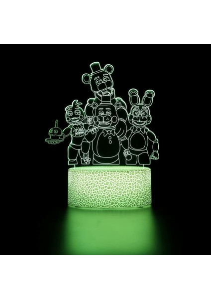 Xierdio Yatak Odası Gece Lambası 3D Çocuk Odası Dekorasyonu Başucu Masa Lambası Beyaz Crackle Dokunmatik 7 Renk Değişimi Uzaktan Kumanda Ayarı ile Yanılsama Işığı LED Teddy Bear Ya (Yurt Dışından)