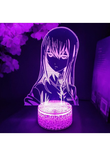 Steins Gate Anime 3D Erkek Için Gece Lambası 16 Renk Kız Odası Dekor Illusion LED Lamba USB Manga Makise Kurisu Şekil Uygun Çocuklar Hayranlar Noel Hediyeleri (Lav Lambası) (Yurt Dışından)