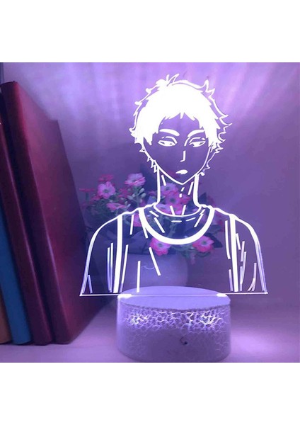 3D Illusion Lamba LED Gece Işığı Çocuk Anime Nishinoya Yuu Şekil Çocuk Odası Dekoru Için Renkli Masa Lambası Manga Hediye (7 Renk Dokunmatik + Uzaktan) (A6) (Yurt Dışından)