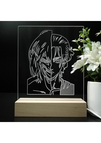 Attacks On Titan Aot Anime Gece Işığı 3D Illüzyon Lambası 7 Renk Değişimi 4 Aydınlatma Modu USB Gücü, Çok Renkli (Yurt Dışından)