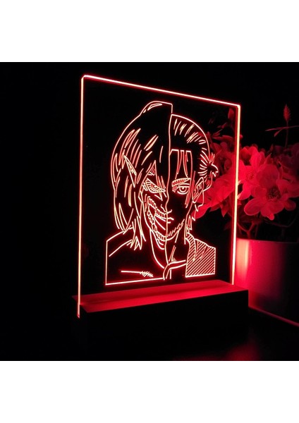 Attacks On Titan Aot Anime Gece Işığı 3D Illüzyon Lambası 7 Renk Değişimi 4 Aydınlatma Modu USB Gücü, Çok Renkli (Yurt Dışından)