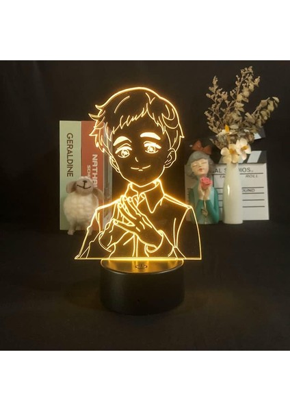 Anime Hayranları Için Vaat Edilen Neverlanded 3D Nightlight 16 Renk Dekor Illusion Uzaktan Kumandalı LED Lamba, Manga Vaat Edilen Neverland Şekil Noel Hediyesi Oyuncaklar Çocuklar/ (Yurt Dışından) fırsatları