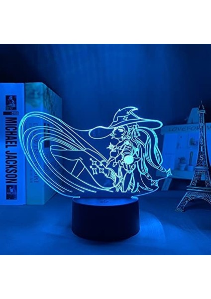 Akrilik LED Işık Genshin Impact Lisa 3D Lamba Oyunu (Yurt Dışından)