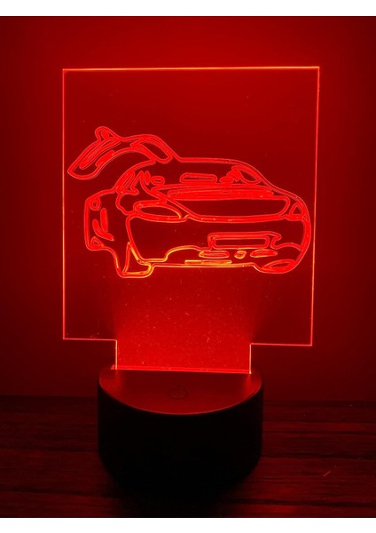 3D Gece LED Işık Lamba Altlığı - Akrilik Spor Araba Işık Göstergesi, 12 Renk Seçeneği, Uzaktan Kumandalı, USB Konnektörlü, Enerji Tasarruflu. Masa Lambası, Çocuklar ve Yetişkinler (Yurt Dışından)
