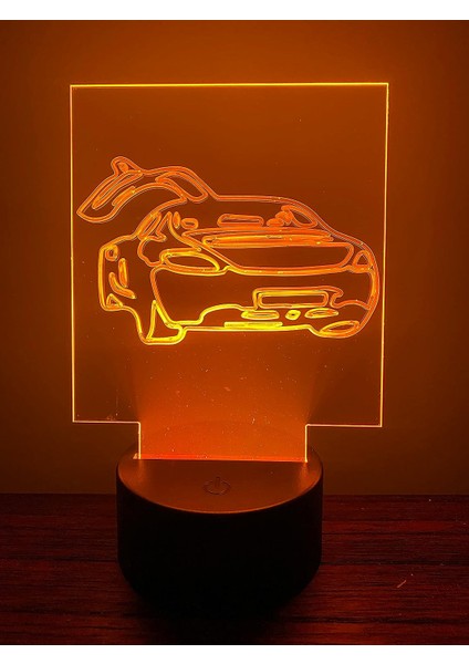 3D Gece LED Işık Lamba Altlığı - Akrilik Spor Araba Işık Göstergesi, 12 Renk Seçeneği, Uzaktan Kumandalı, USB Konnektörlü, Enerji Tasarruflu. Masa Lambası, Çocuklar ve Yetişkinler (Yurt Dışından) modelleri