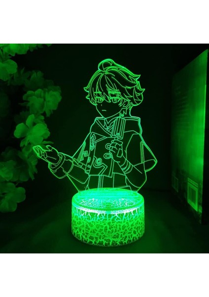 Genshin Darbe Oyunu 3D Erkek Için Gece Lambası 16 Renk Kız Odası Dekoru Illusion LED Lamba USB Oyunu Raiden Shogun Şekil Uygun Çocuklar Hayranlar Yılbaşı Hediyeleri (Lav Lambası) (Yurt Dışından)