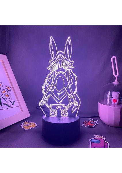 Anime Hayranları Için Abys 3D Gece Lambası 16 Renk Dekor Illusion Uzaktan Kumandalı LED Lamba, Manga Figürü Noel Hediyesi Oyuncaklar Çocuklar/erkekler (Siyah Lamba) (Yurt Dışından)