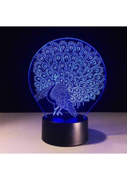 Çocuklar Için LED Gece Lambası, 3D Illusion Lambası Hayvan Tavuskuşu Kısılabilir LED Nightlight Başucu Lambası 16 Renk Değiştiren, Uzaktan Kumandalı, Çocuklar Için Kız Erkek Doğum (Yurt Dışından) fırsatları