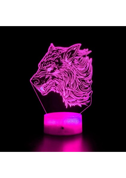 3D Kurt Gece Işığı Lambası Illusion Gece Işığı 16 Renk Değiştirme Masa Masası Dekorasyon Lambaları Akrilik Düz Abs Tabanlı USB Kablosu Oyuncakla Hediye (Yurt Dışından) modelleri