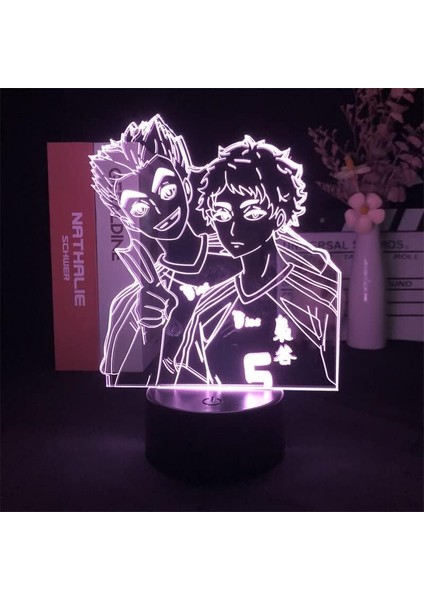 Haikynn Anime 3D Gece Lambası Boy Için 16 Renkler Kız Odası Dekor Illusion LED Lamba USB Manga Tobio Şekil Uygun Çocuklar Fanlar Noel Hediyeleri (Yurt Dışından)