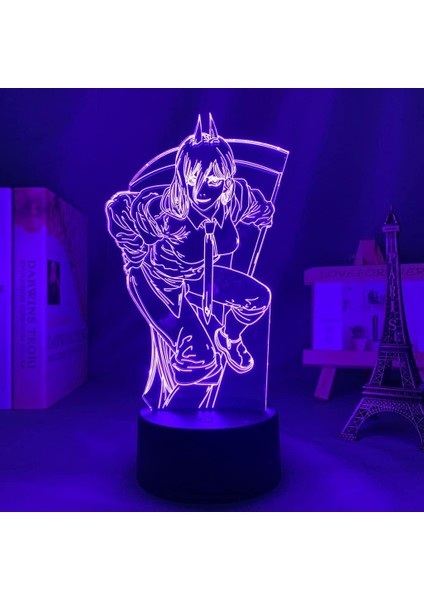 Testere Adam Anime 3D Gece Lambası Boy Için 16 Renkler Kız Odası Dekor Illusion LED Lamba USB Manga Pochita Şekil Uygun Çocuklar Fanlar Noel Hediyeleri (Yurt Dışından) fiyatları