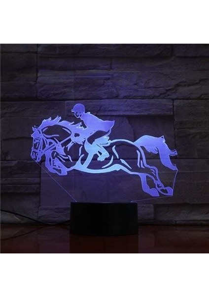 3D Lamba At Yarışı Binicilik Aile Için En Iyi Mevcut Dokunmatik Sensör LED Gece Lambası Lambası Festivali Hediye (Yurt Dışından)