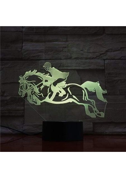 3D Lamba At Yarışı Binicilik Aile Için En Iyi Mevcut Dokunmatik Sensör LED Gece Lambası Lambası Festivali Hediye (Yurt Dışından) modelleri