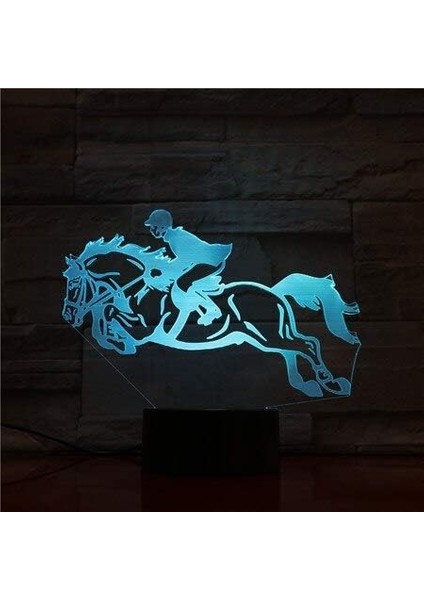 3D Lamba At Yarışı Binicilik Aile Için En Iyi Mevcut Dokunmatik Sensör LED Gece Lambası Lambası Festivali Hediye (Yurt Dışından) fırsatları