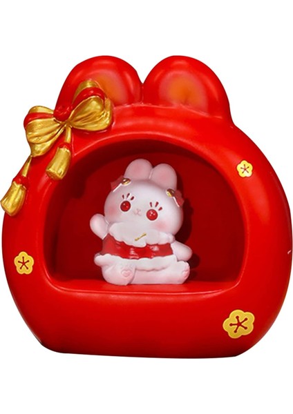 Çocuklar Için Gece Lambası, Bunny Başucu Lambası, Karikatür Dekoratif Reçine 3D Karikatür Tavşan Tavşan LED Gece Lambası Masaüstü Heykeli Kawaii Hediye Kırmızı (Yurt Dışından)