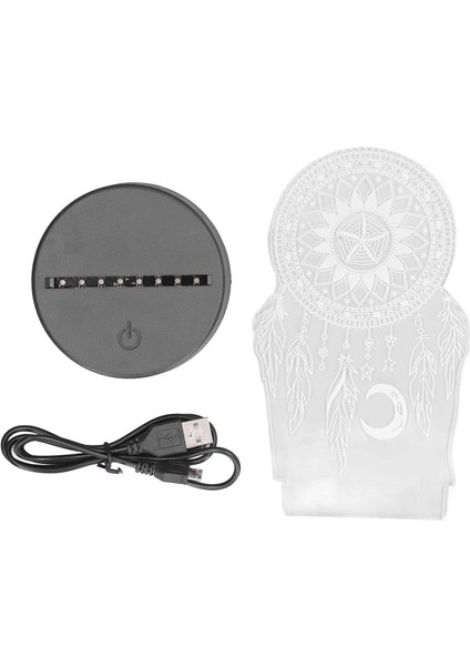 3D Dream Catcher Gece Lambası LED Dokunmatik Anahtarı Dekor Masa Masa Lambaları, 7 Renk Değiştirme Işıkları LED Masa Lambası Yatak Odası Için (Yurt Dışından)