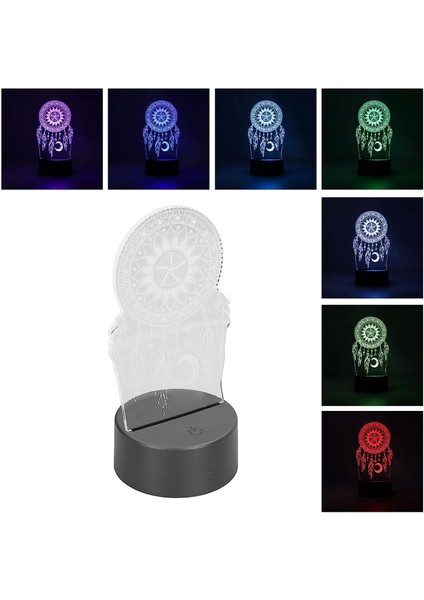 3D Dream Catcher Gece Lambası LED Dokunmatik Anahtarı Dekor Masa Masa Lambaları, 7 Renk Değiştirme Işıkları LED Masa Lambası Yatak Odası Için (Yurt Dışından)