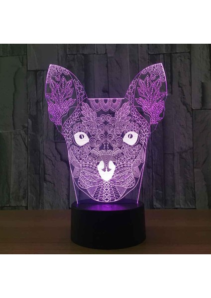 3D Optik Illüzyon LED Lamba Hayvan Gece Işığı, USB Powered 16 Renk Yanıp Sönen Dokunmatik Anahtar Çocuklar Için Yatak Odası Dekorasyon Aydınlatma Yenilik Noel Doğum Günü Hediyesi (Yurt Dışından)